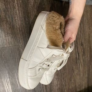 Women’s fur slip ons
